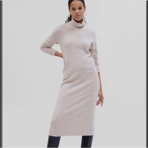 GAP Cashsoft Turtleneck Midi Dress - Silver Charm